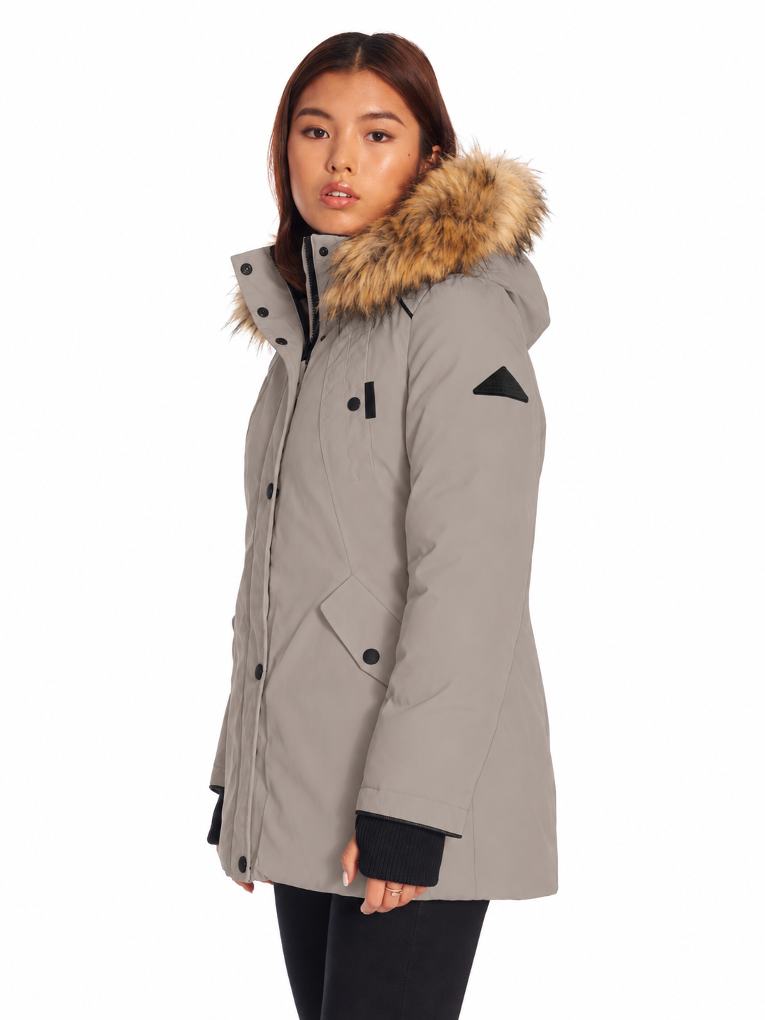 GLACIER | PARKA EN DUVET VÉGANE (RECYCLÉ) POUR FEMMES, TAUPE
