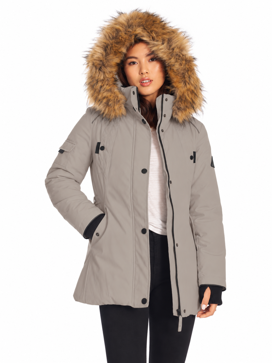 GLACIER | PARKA EN DUVET VÉGANE (RECYCLÉ) POUR FEMMES, TAUPE
