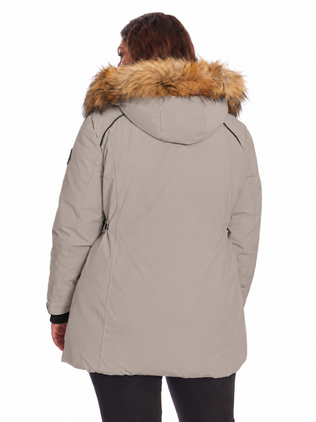 GLACIER PLUS | WOMEN'S VEGAN DOWN (RECYCLED) PARKA, TAUPE (PLUS SIZE)