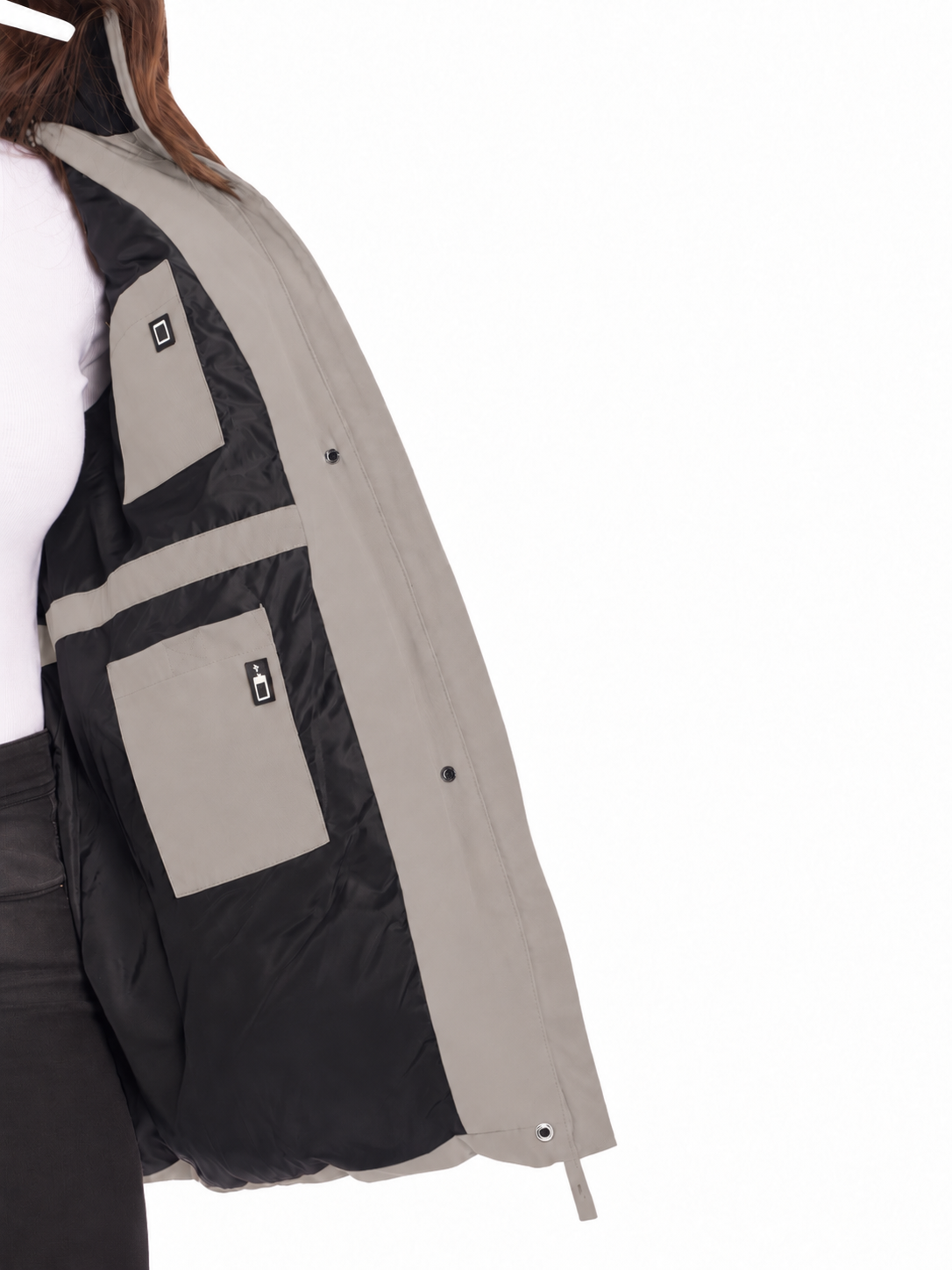 GLACIER PLUS | WOMEN'S VEGAN DOWN (RECYCLED) PARKA, TAUPE (PLUS SIZE)