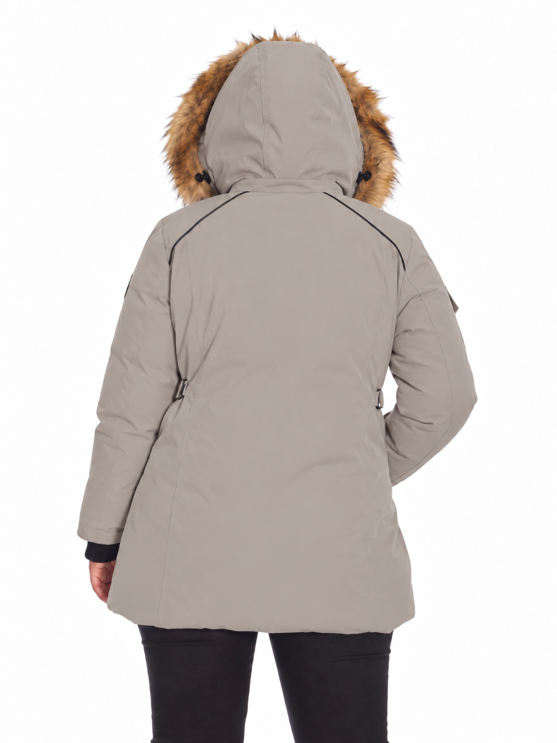 GLACIER PLUS | WOMEN'S VEGAN DOWN (RECYCLED) PARKA, TAUPE (PLUS SIZE)