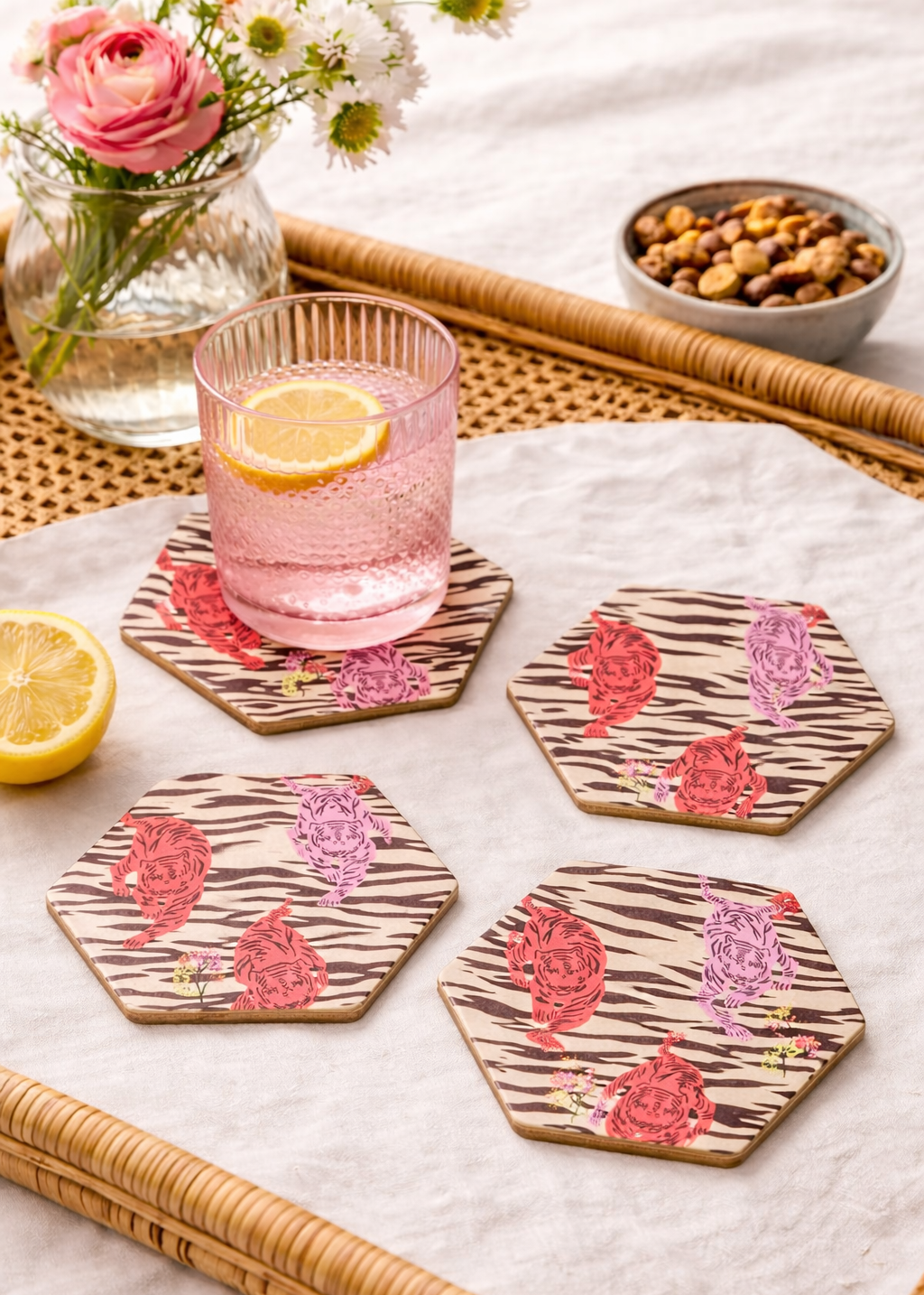 4 Piece Ceramic Coaster Set