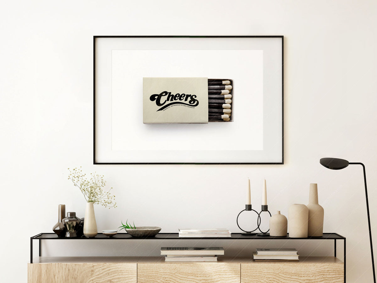 Cheers Matchbox Print – Vintage Bar Cart Wall Art Poster Decor