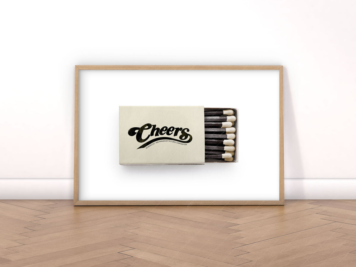 Cheers Matchbox Print – Vintage Bar Cart Wall Art Poster Decor