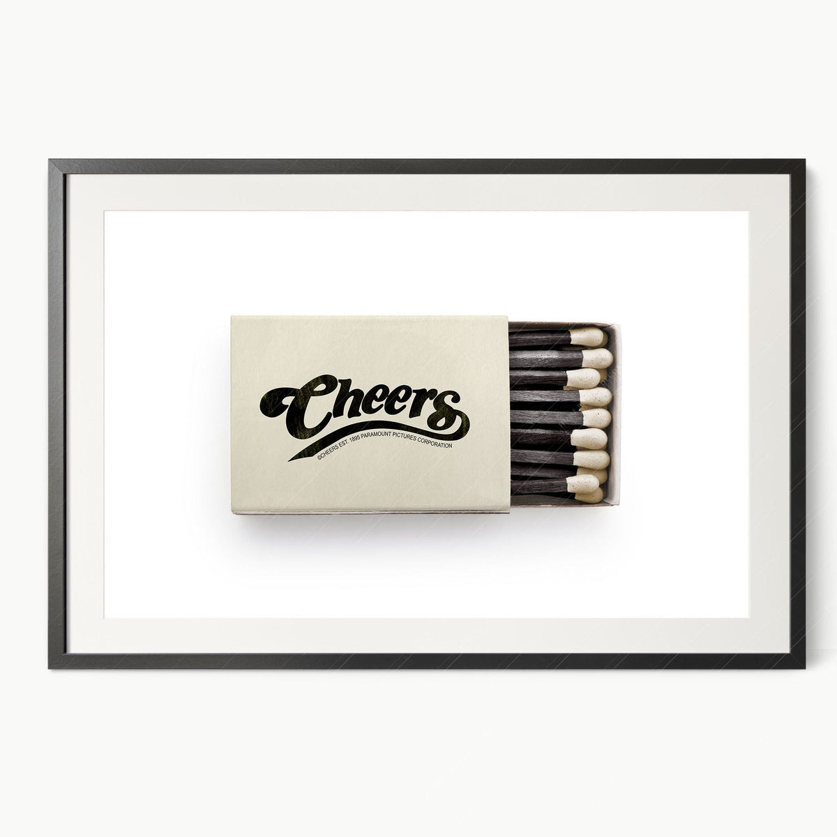 Cheers Matchbox Print – Vintage Bar Cart Wall Art Poster Decor