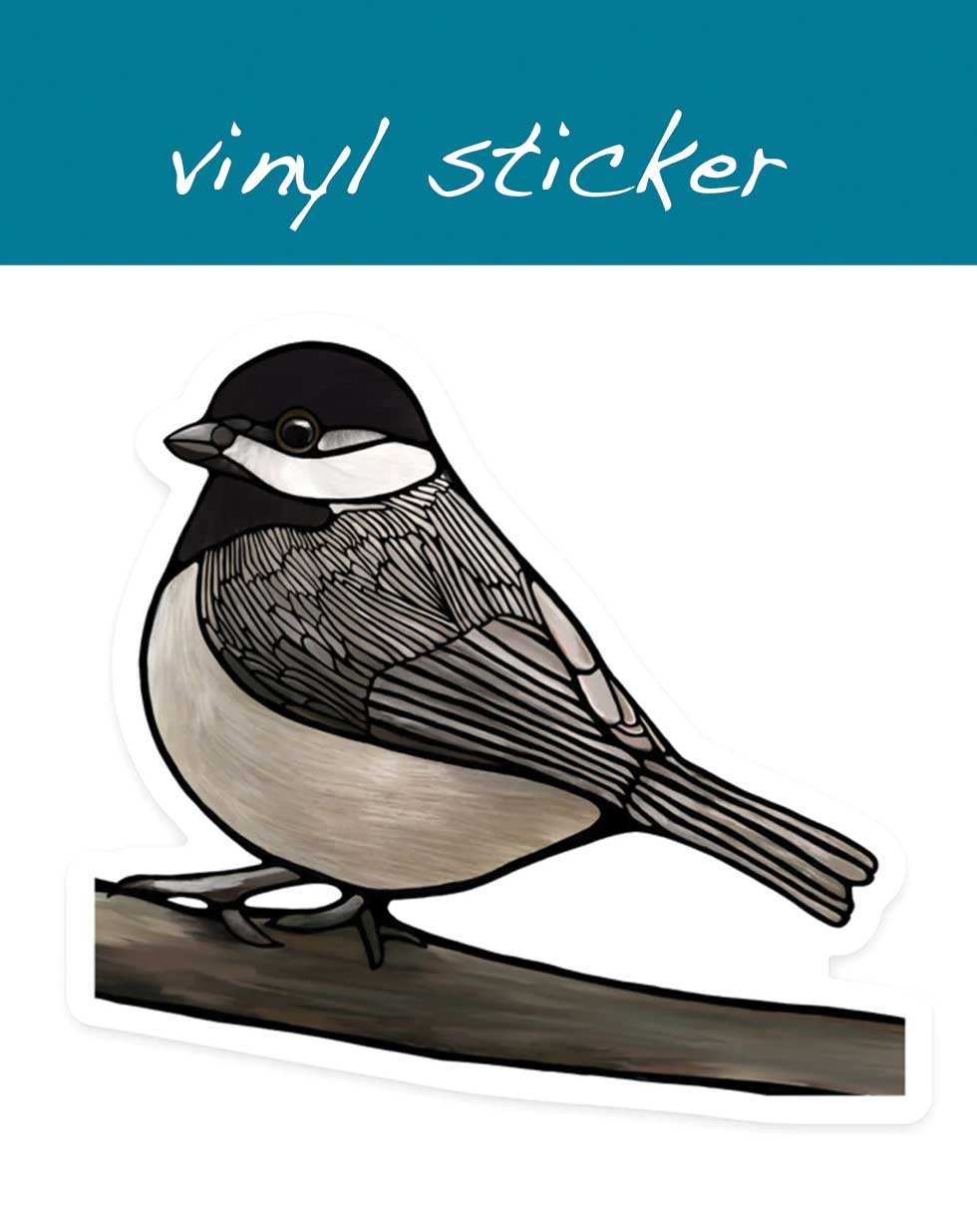 Autocollant en vinyle - Mésange à tête noire