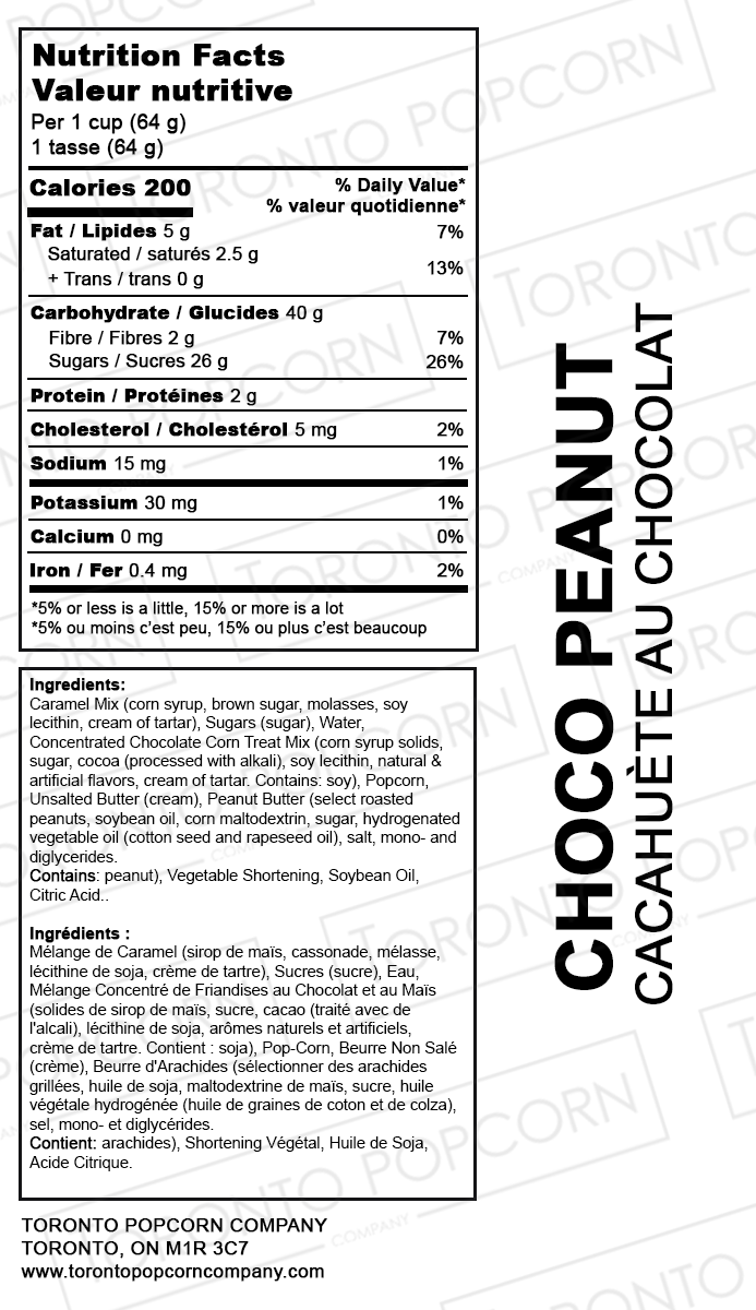 Popcorn croustillant au chocolat et aux cacahuètes