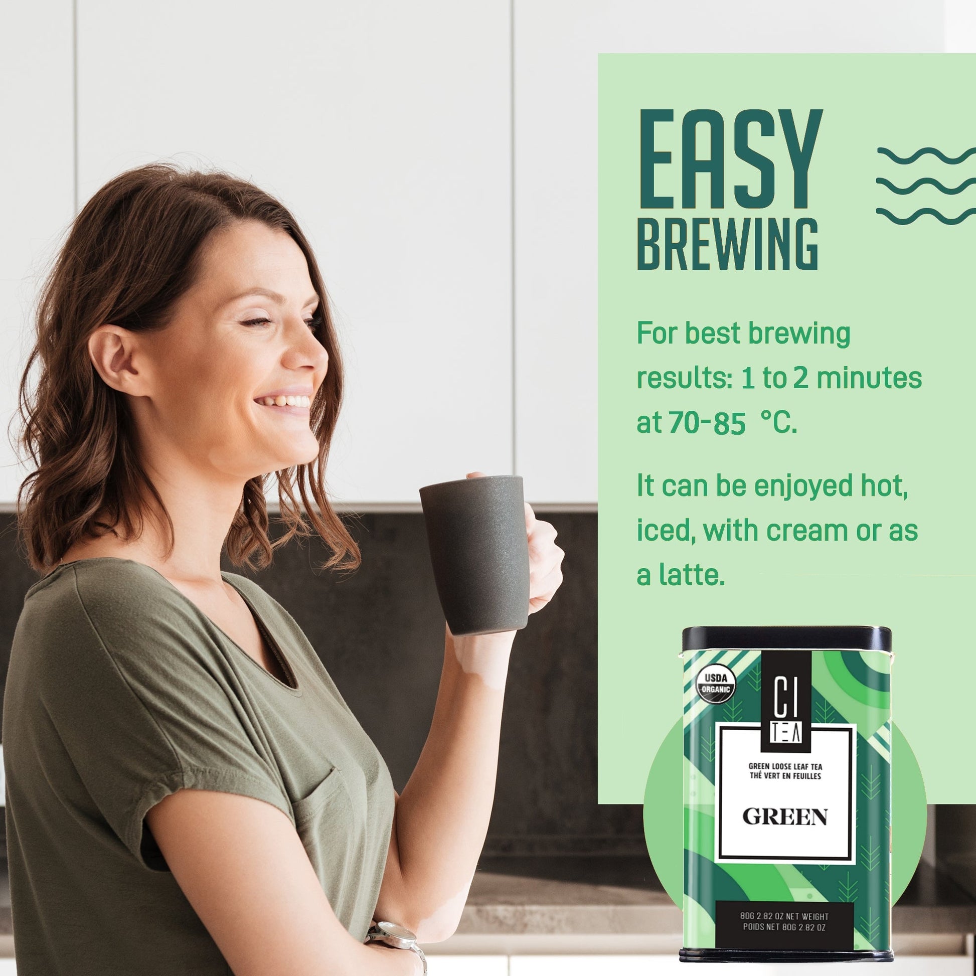 Organic Green Loose Leaf Tea 80g