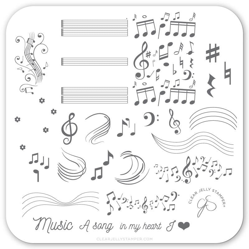 Clear Jelly Stamper - Musical Score