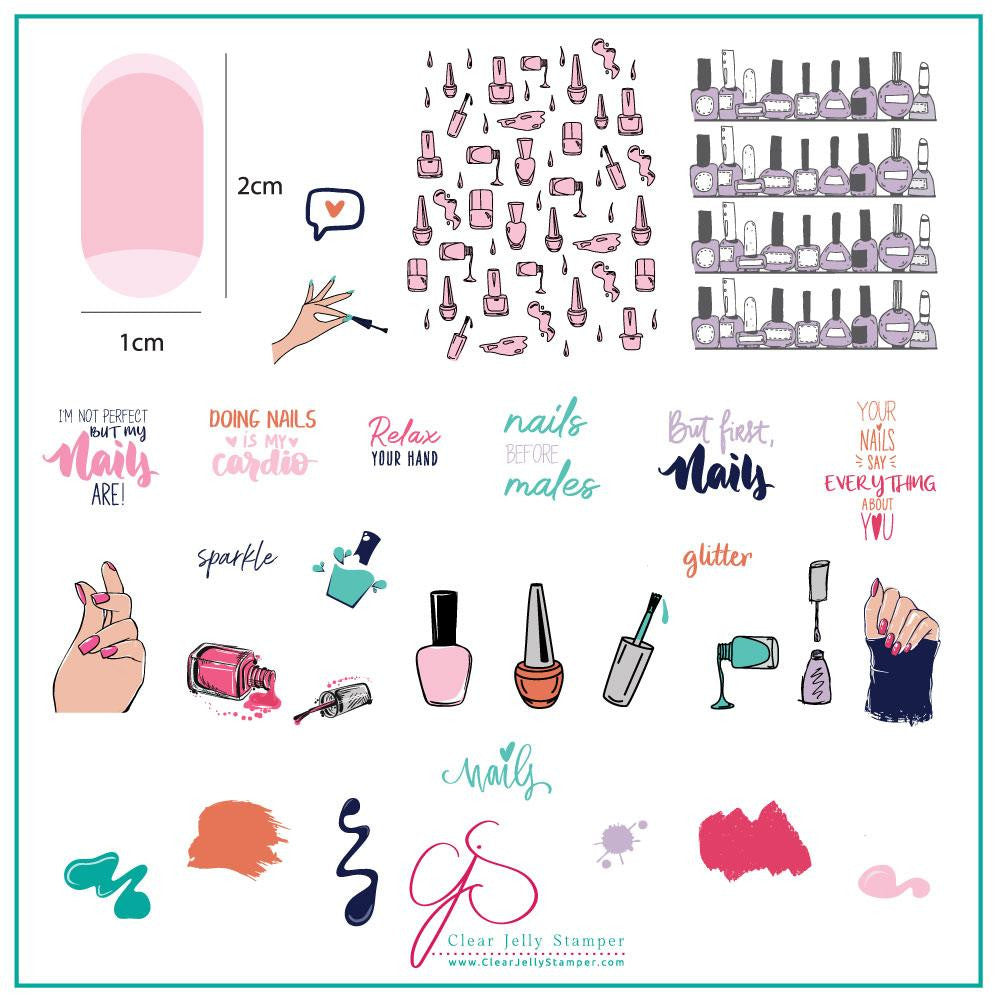 Clear Jelly Stamper - But First, Nails