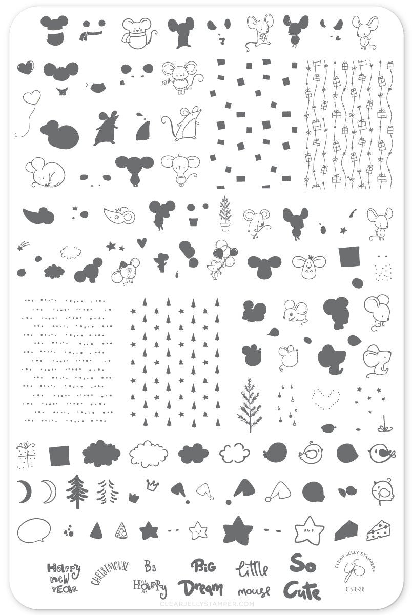 Clear Jelly Stamper - Merry ChrisMouse