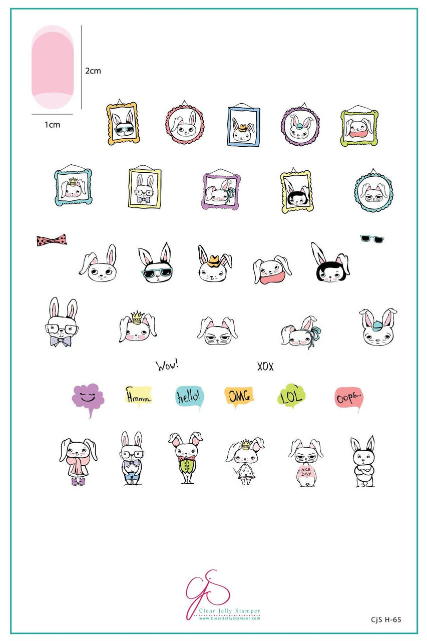 Clear Jelly Stamper - Hipster Bunnies
