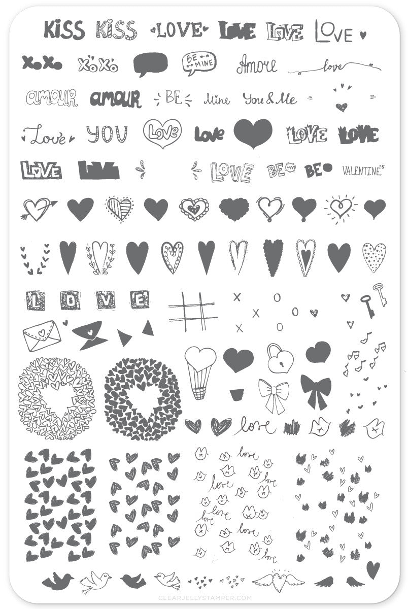 Clear Jelly Stamper - Love Notes