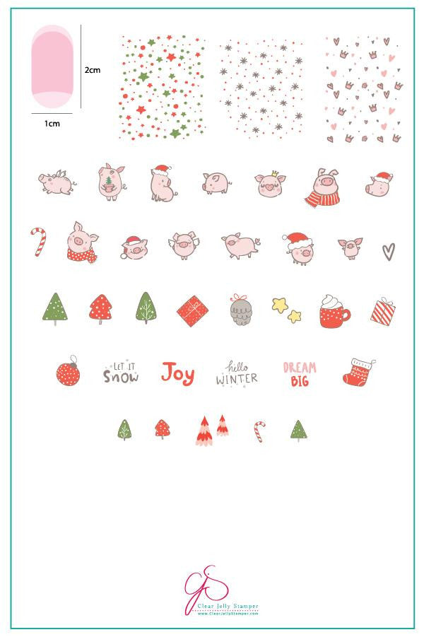 Clear Jelly Stamper - Piggy Christmas