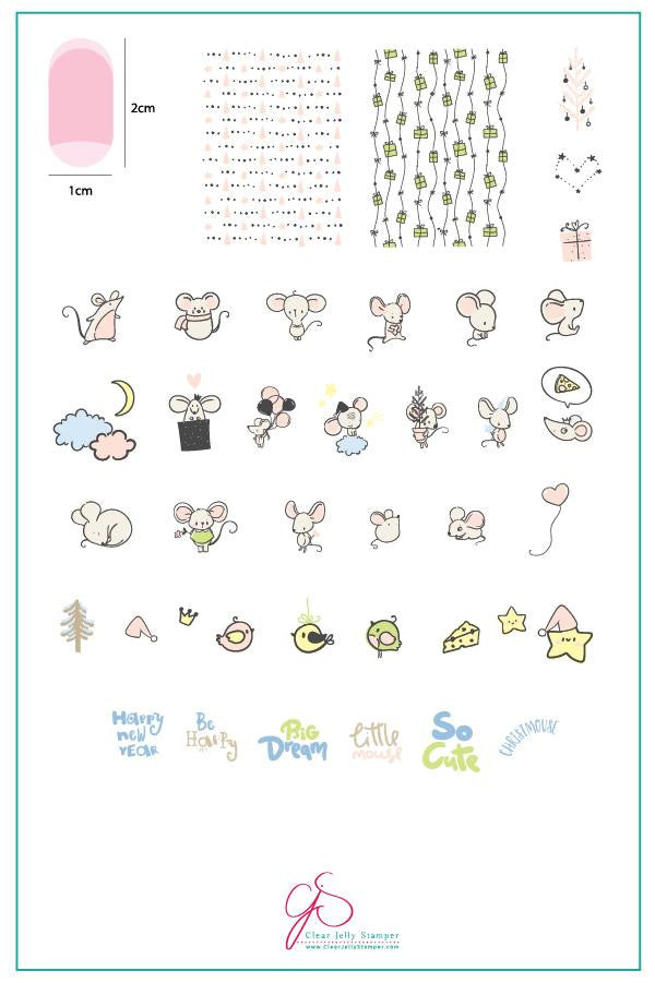 Clear Jelly Stamper - Merry ChrisMouse