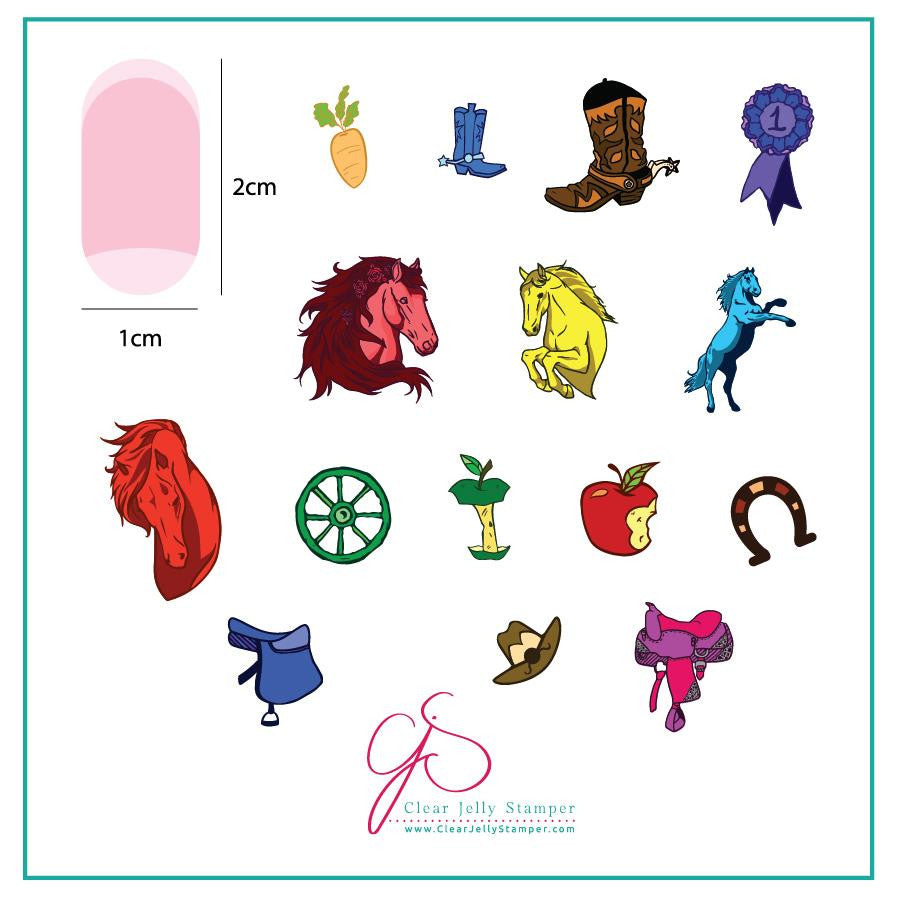 Clear Jelly Stamper - Horsin' Around