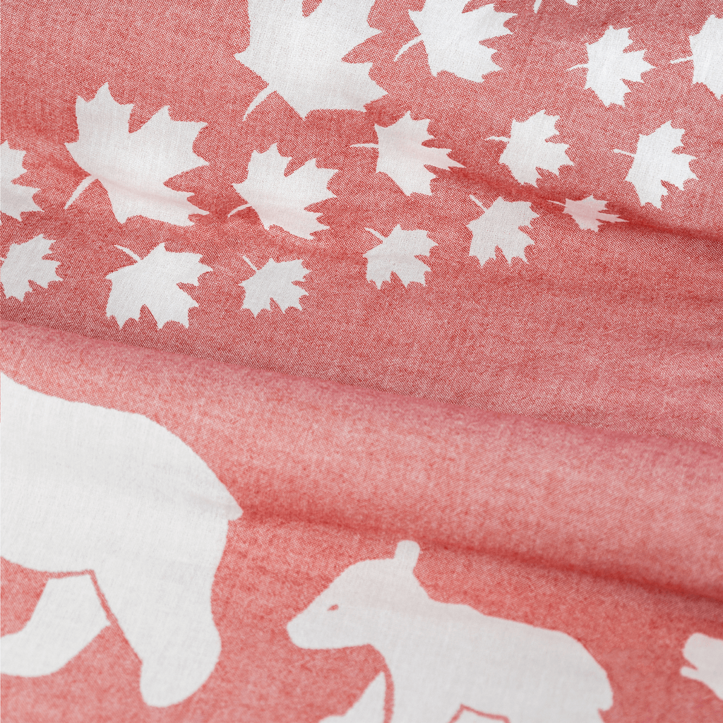 Everyday Luxury Turkish Body Towel in Red & White Canadian Bears