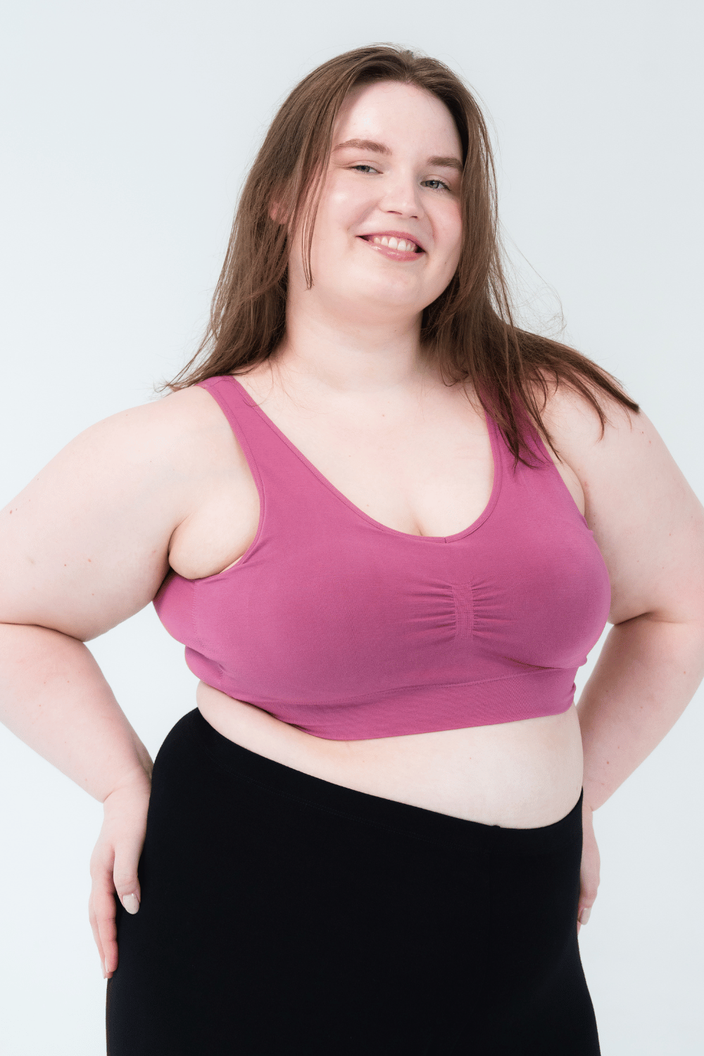 Essential V-Neck Bamboo Bralette - Wild Rose