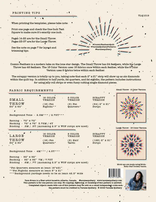 Cosmic Feathers QUILT KIT