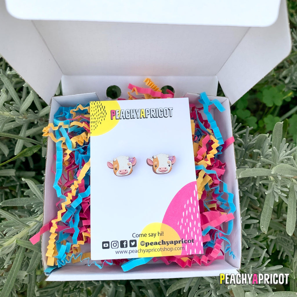 Boucles d'oreilles vache