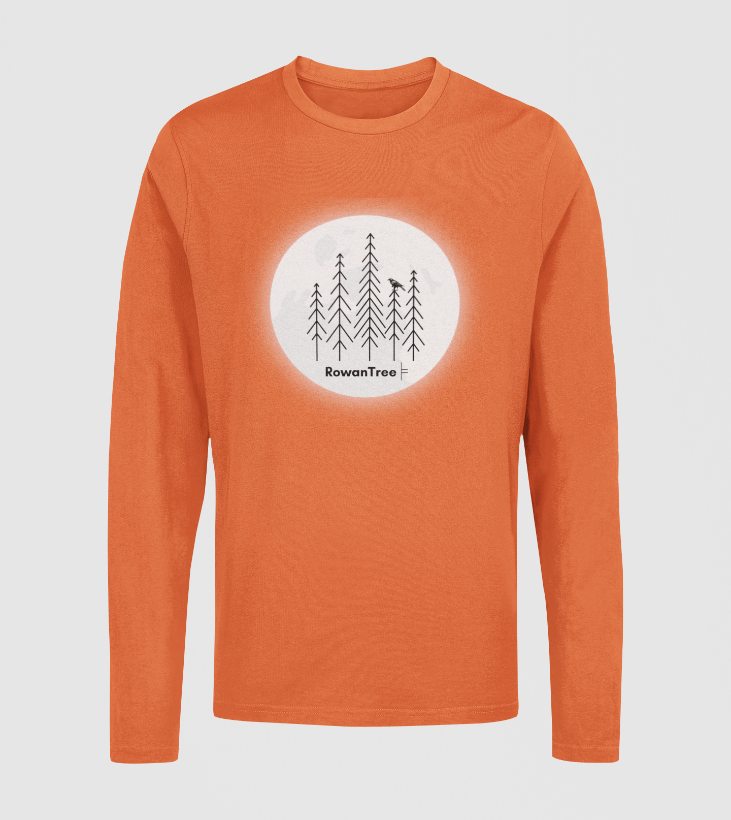 Moonlit Grove Long Sleeve – Minimalist Forest, Printed in Canada | RowanTree