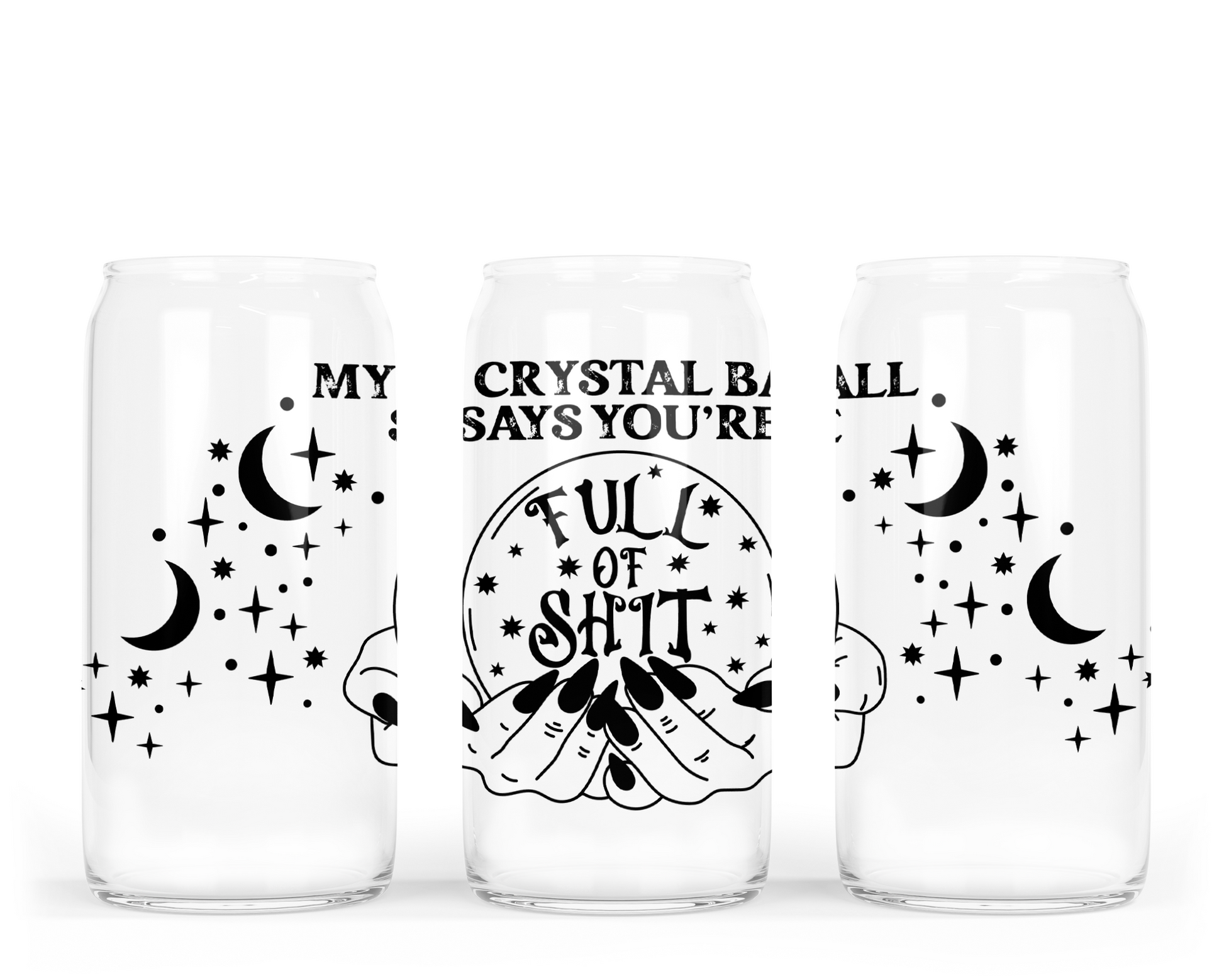 Crystal Ball Glass Can with Bamboo Lid