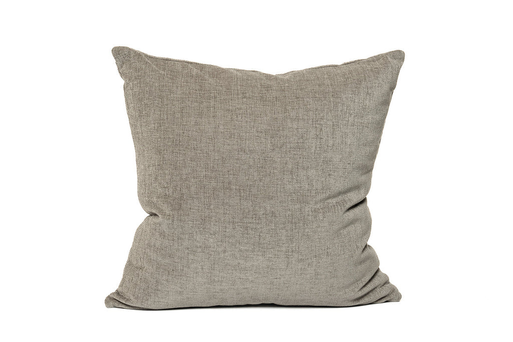 Housse de coussin en chenille grise