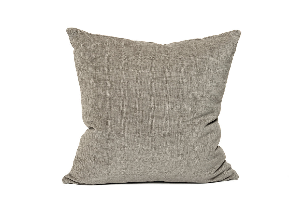 Housse de coussin en chenille grise
