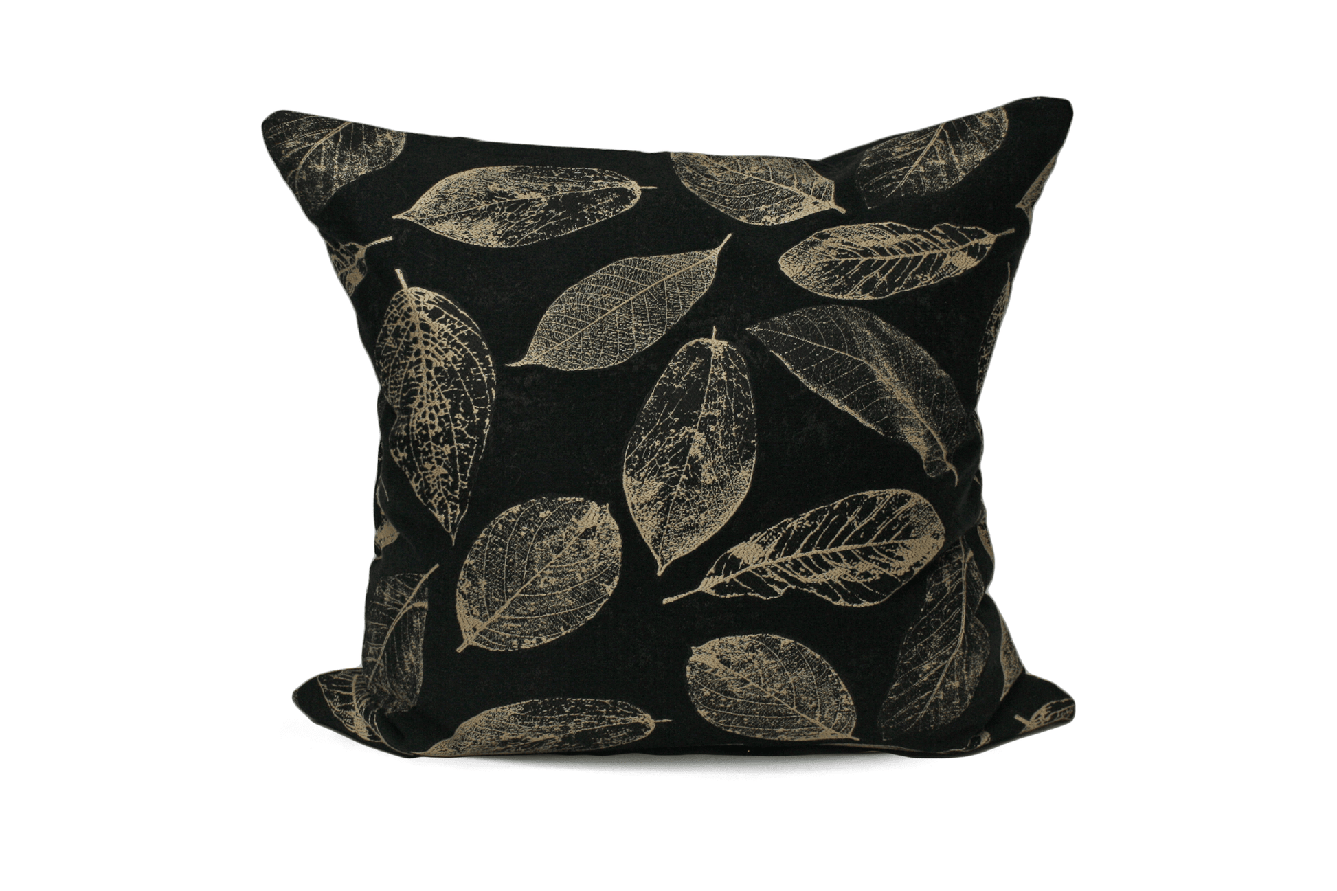 Black Leaf Cushion Cover