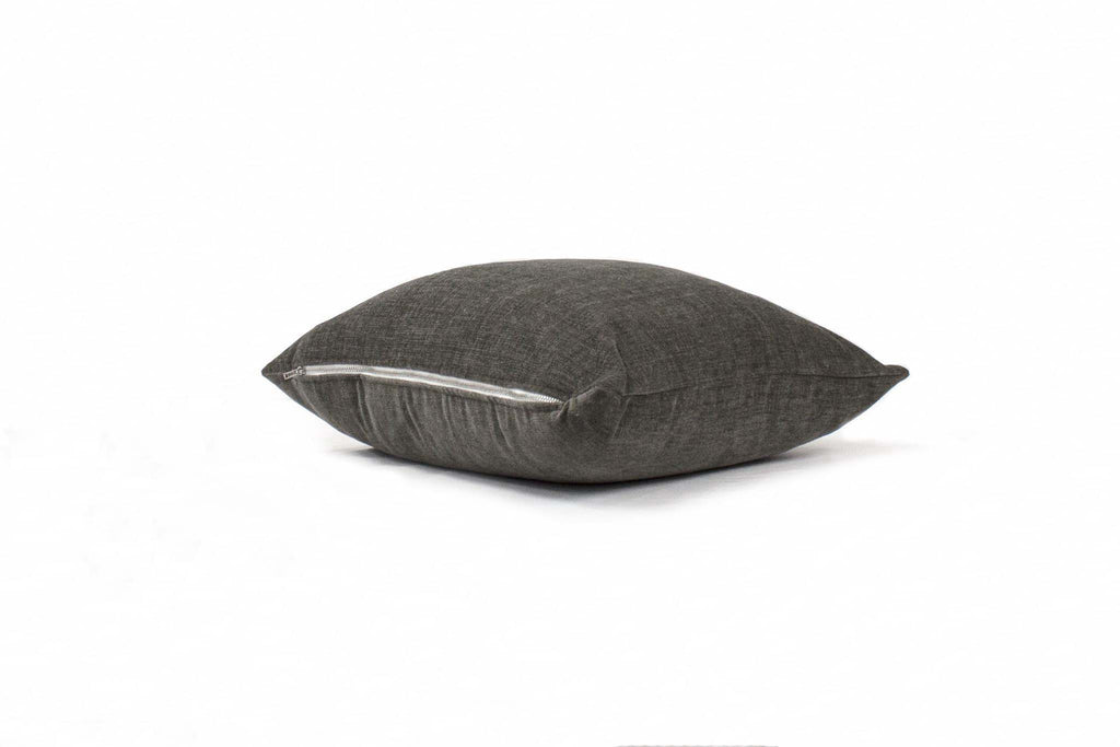 Housse de coussin en chenille couleur ardoise