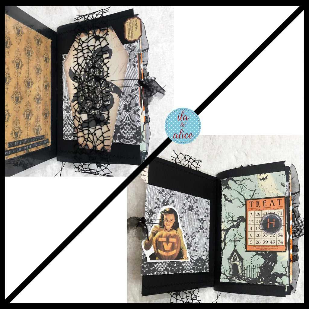 Cute Witch & Black Cat Halloween Junk Journal Filled #4