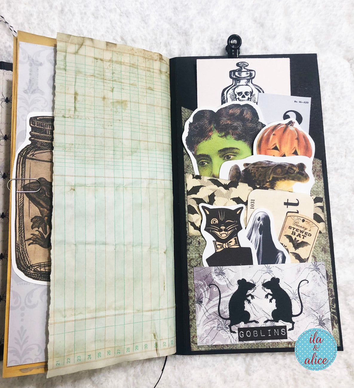 Cute Halloween Folio with Glowing Pumpkins and Haunted House