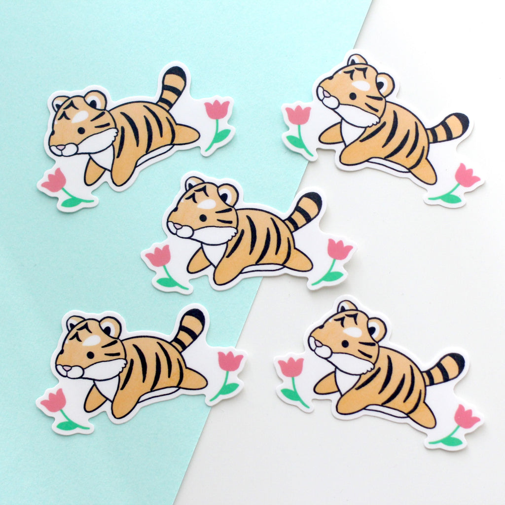 Tiger Vinyl Sticker. Cute Tiger Stationery