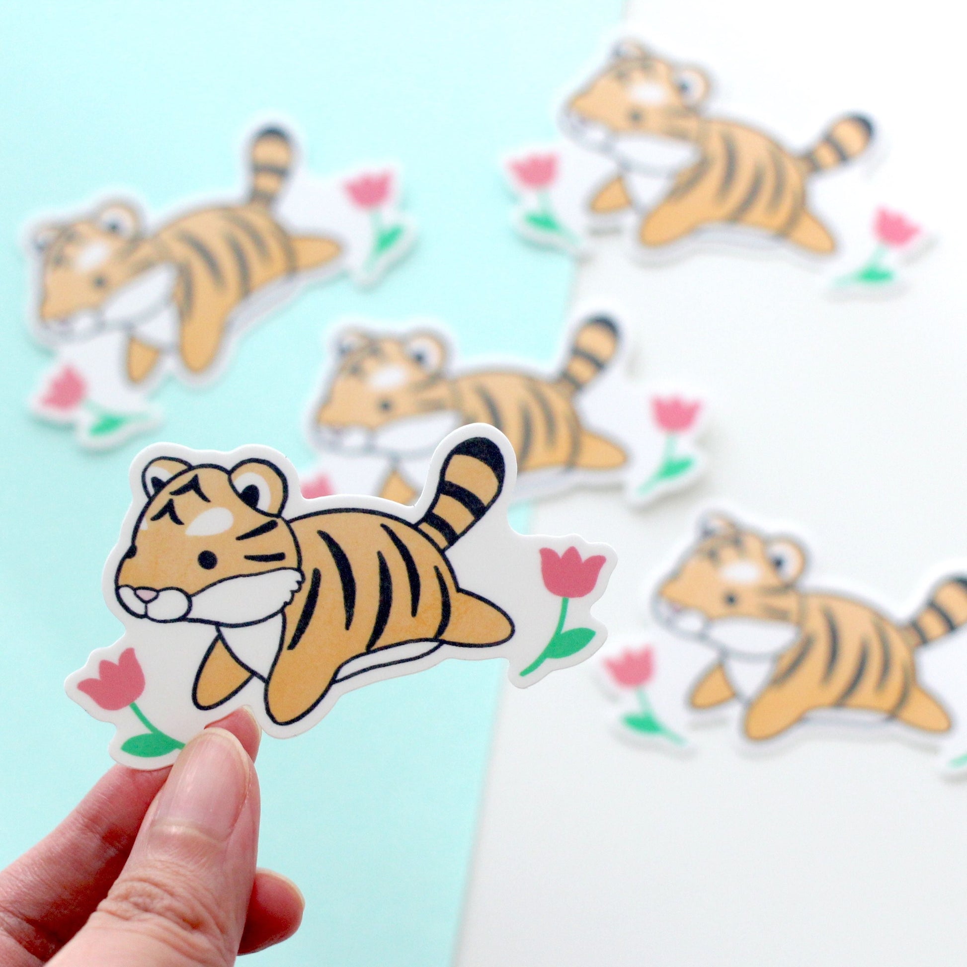 Tiger Vinyl Sticker. Tiger Stationery