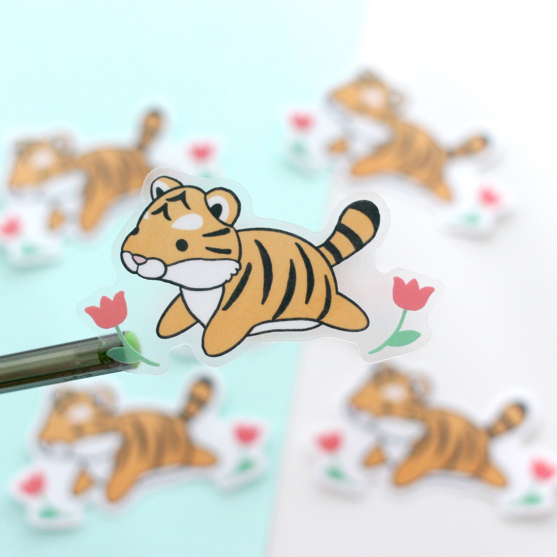 Tiger Vinyl Sticker. Tiger Stationery
