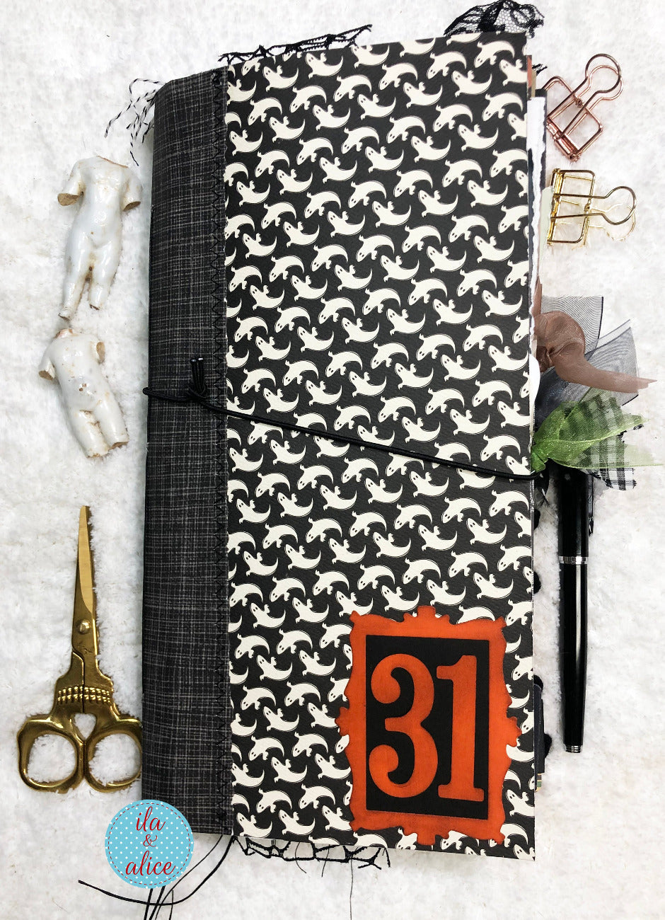 Halloween Soft Cover Junk Journal with Ghosts