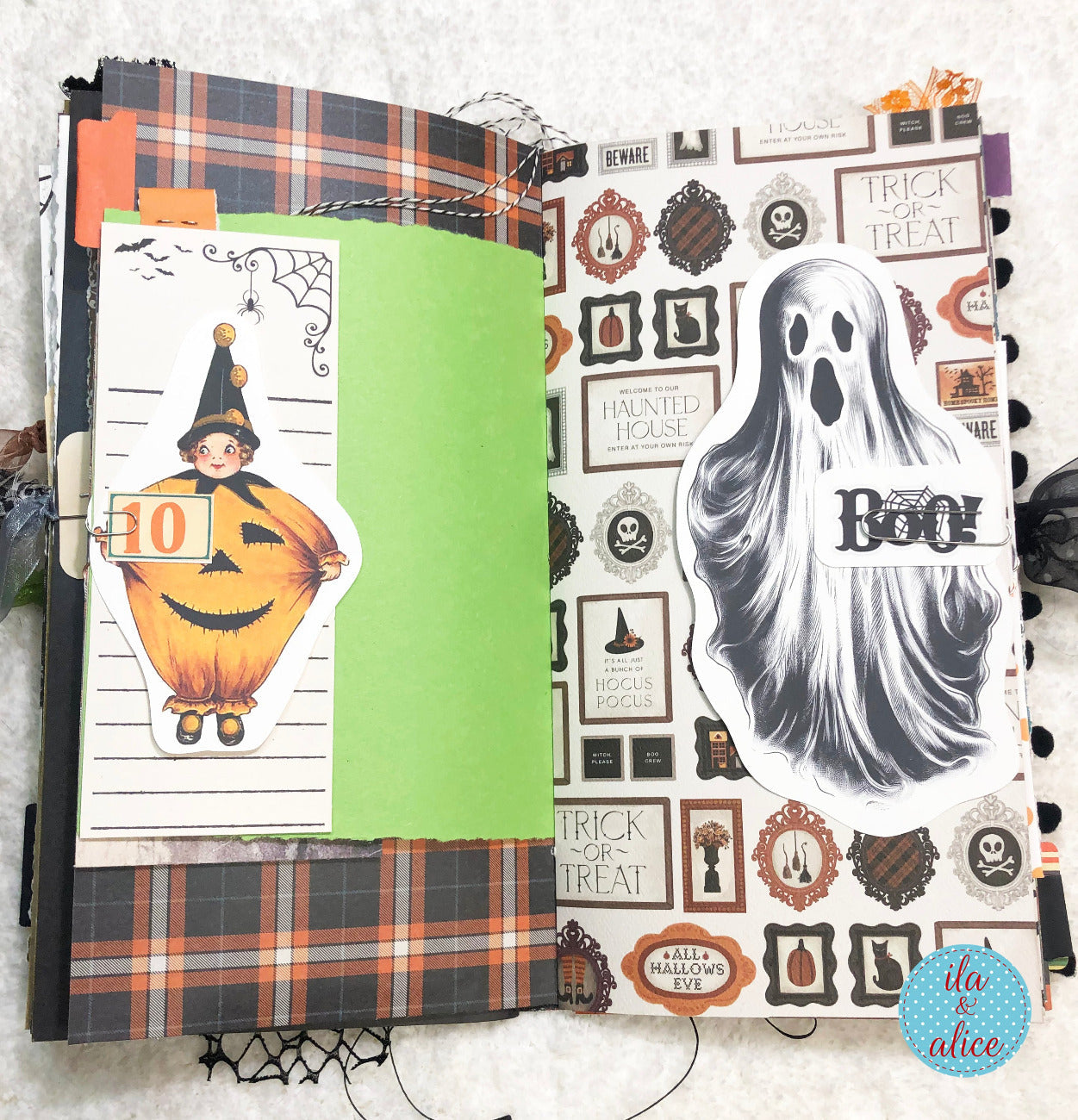 Halloween Soft Cover Junk Journal with Ghosts