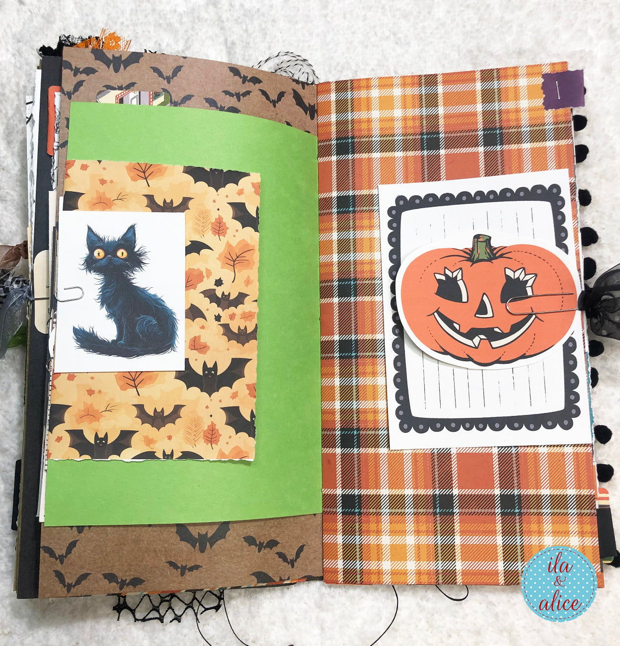 Halloween Soft Cover Junk Journal with Ghosts