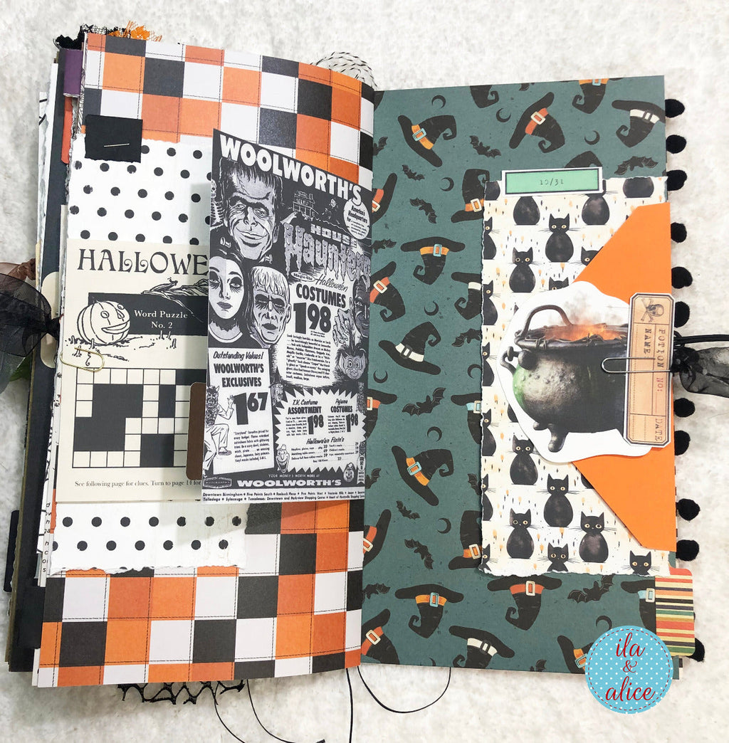 Halloween Soft Cover Junk Journal with Ghosts