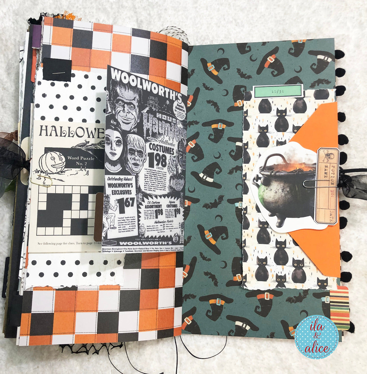Halloween Soft Cover Junk Journal with Ghosts