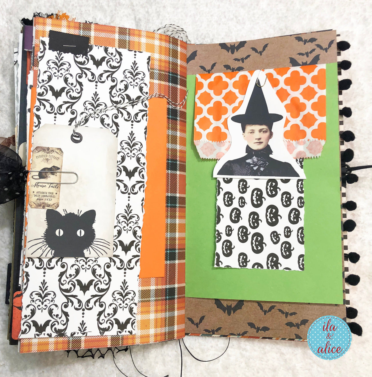 Halloween Soft Cover Junk Journal with Ghosts