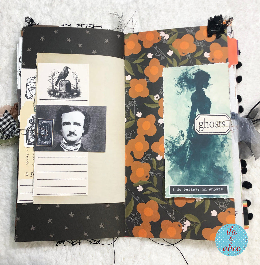 Halloween Soft Cover Junk Journal with Ghosts