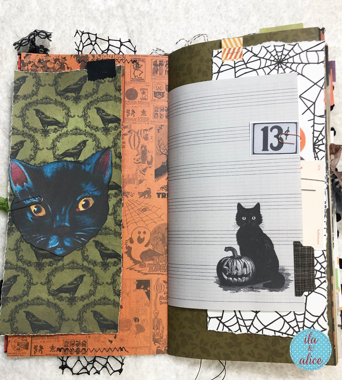 Halloween Soft Cover Junk Journal with Ghosts