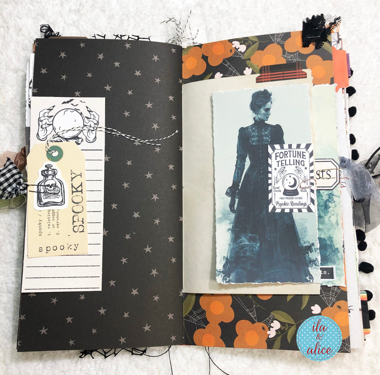Halloween Soft Cover Junk Journal with Ghosts