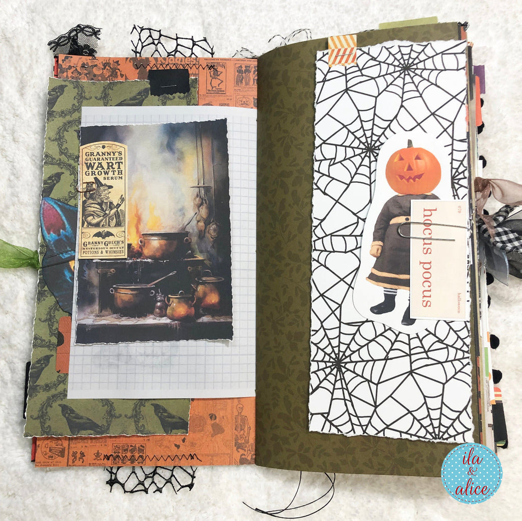Halloween Soft Cover Junk Journal with Ghosts
