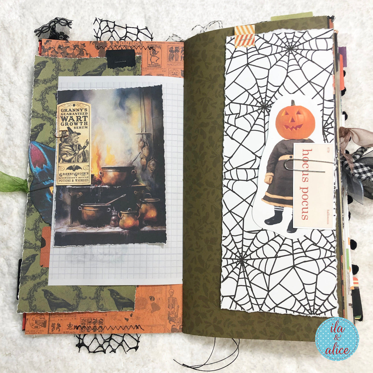Halloween Soft Cover Junk Journal with Ghosts