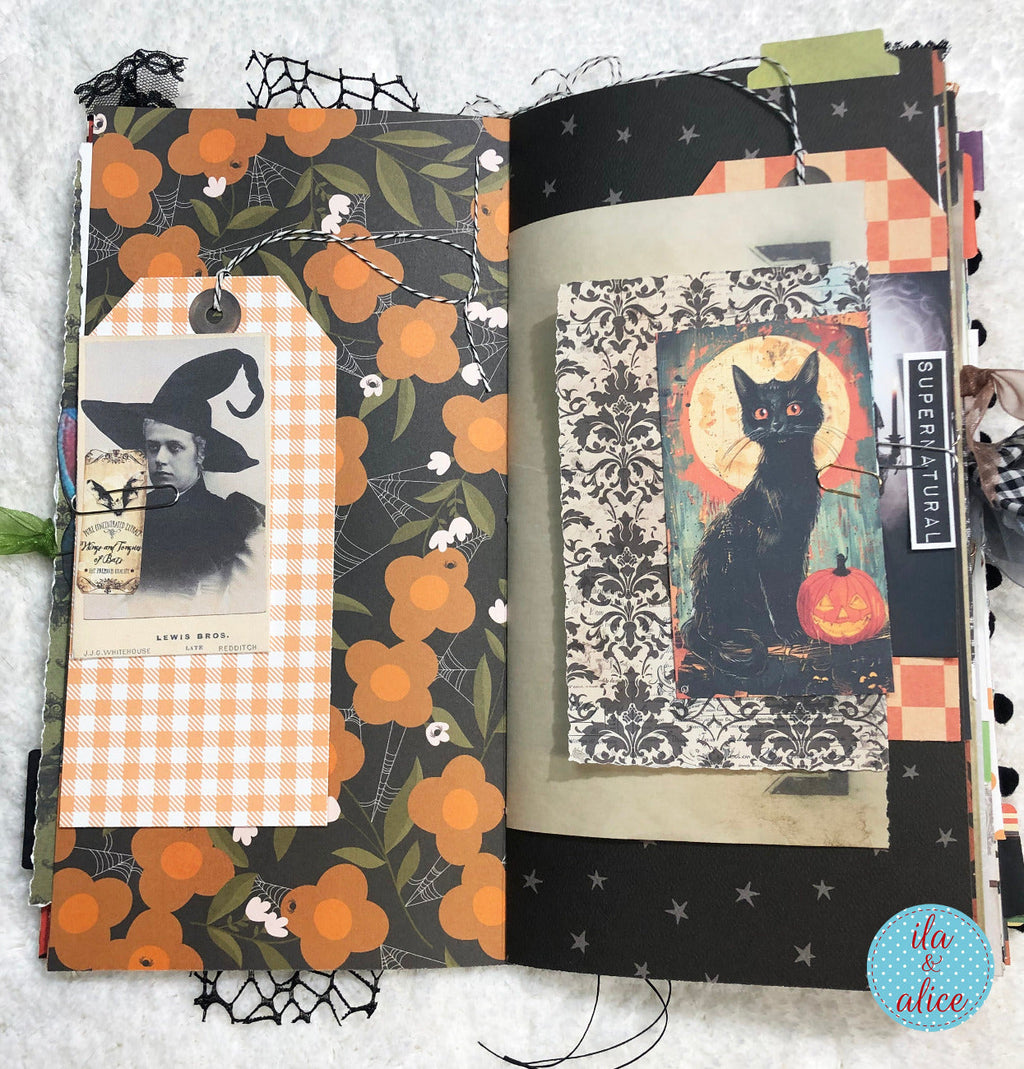 Halloween Soft Cover Junk Journal with Ghosts
