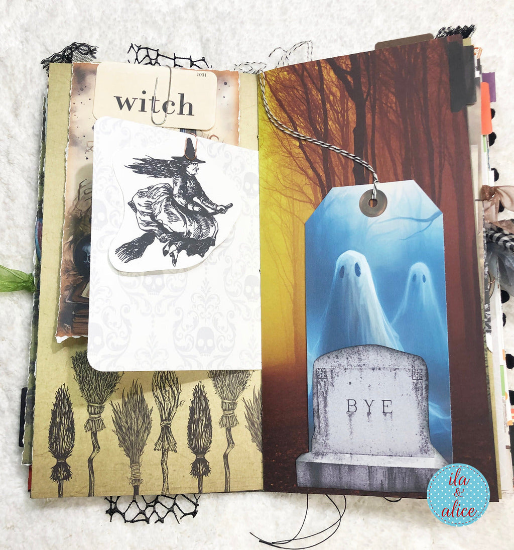 Halloween Soft Cover Junk Journal with Ghosts