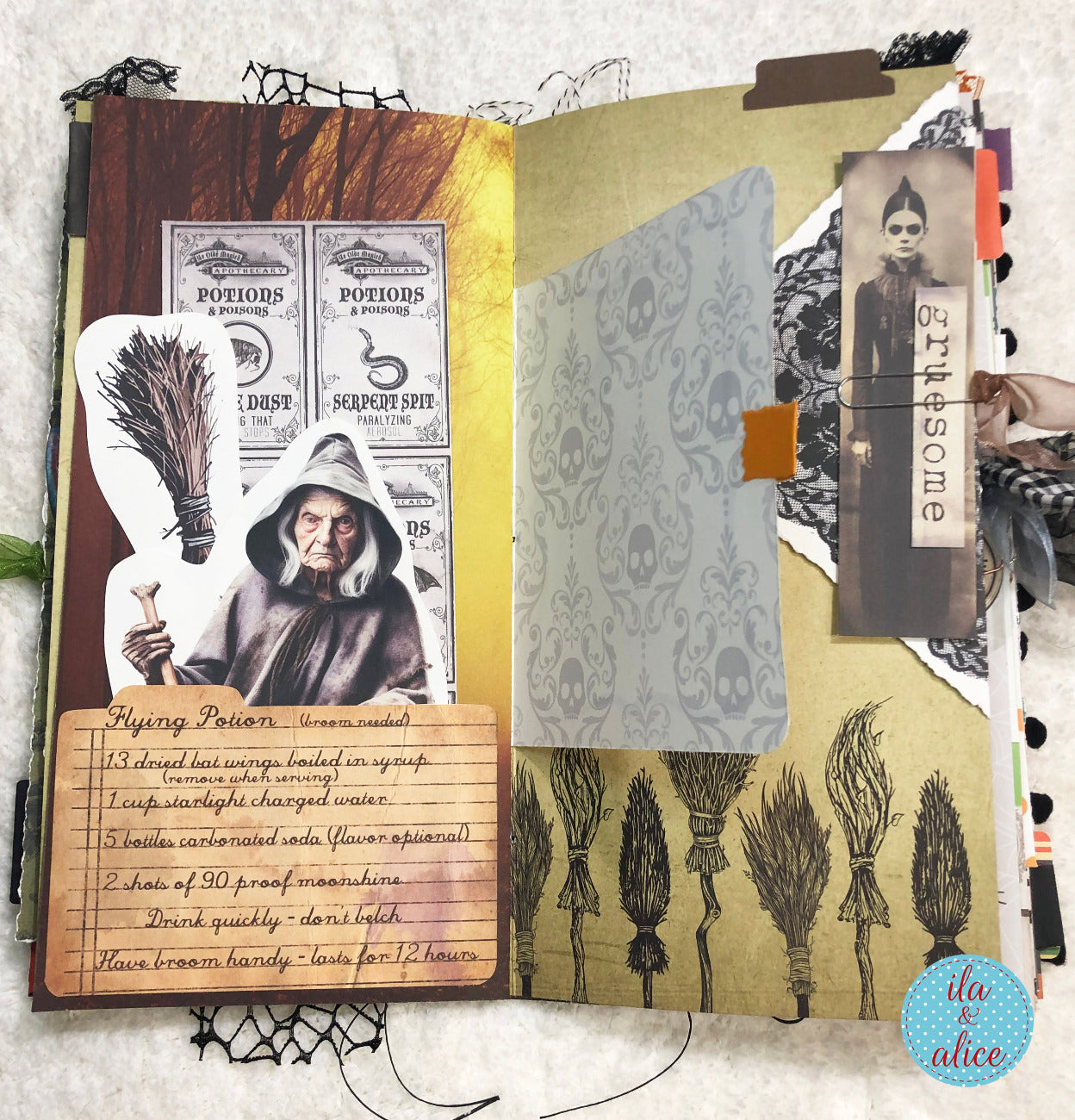 Halloween Soft Cover Junk Journal with Ghosts
