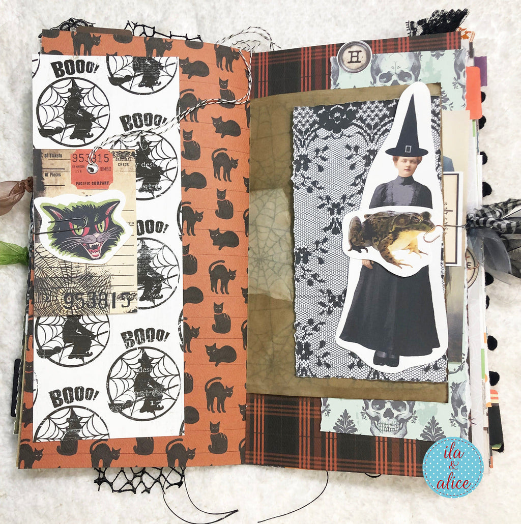 Halloween Soft Cover Junk Journal with Ghosts